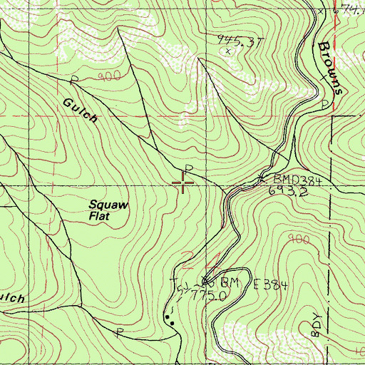 Topographic Map of Johnson Gulch, CA