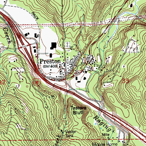Topographic Map of Eastside Fire and Rescue Battalion 1 Station 74 Preston, WA