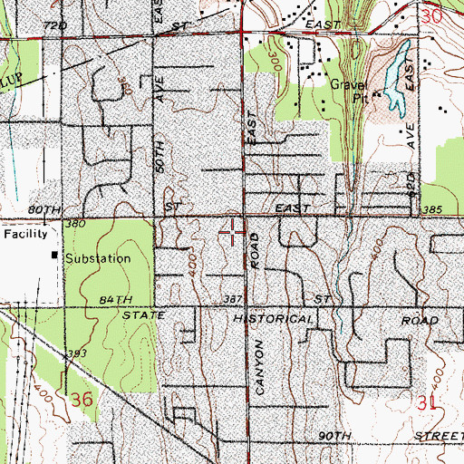 Topographic Map of Pierce County Fire District 6 Central Pierce Fire and Rescue Station 67, WA