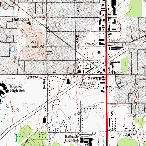 Topographic Map of Pierce County Fire District 6 Central Pierce Fire and Rescue Station 66, WA