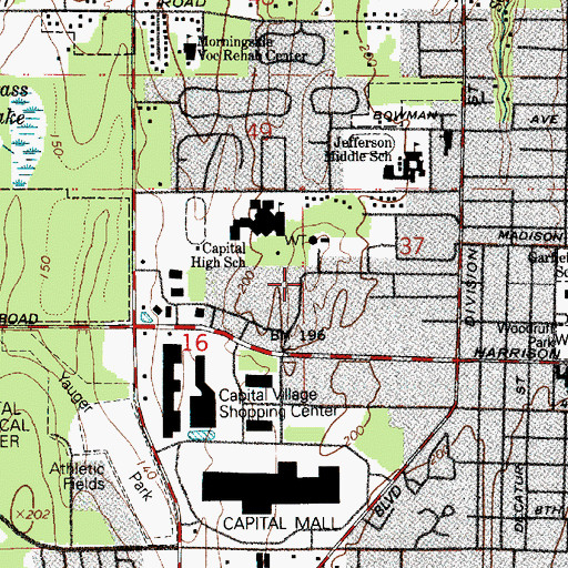 Topographic Map of Olympia Fire Department Station 2, WA