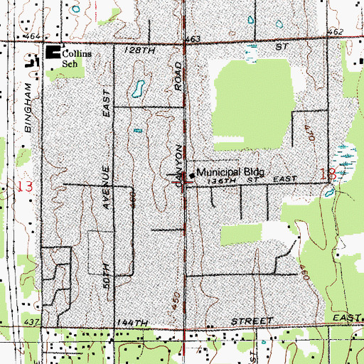 Topographic Map of Pierce County Fire District 6 Central Pierce Fire and Rescue Station 68, WA