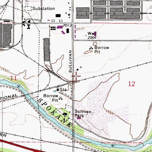 Topographic Map of Spokane Valley Department Training Center, WA