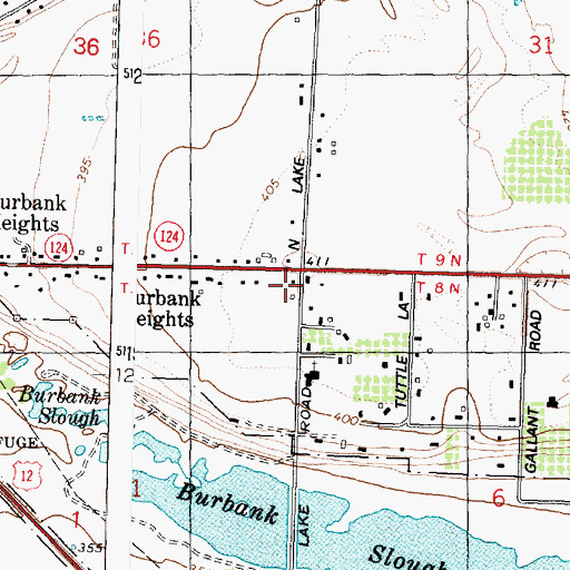 Topographic Map of Walla Walla County Fire District 5 Station 54, WA
