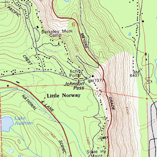 Topographic Map of Johnson Pass, CA