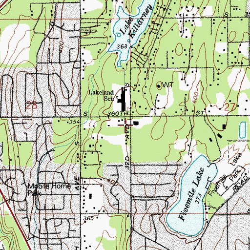 Topographic Map of King County Fire Protection District 39 South King Fire and Rescue Station 61, WA
