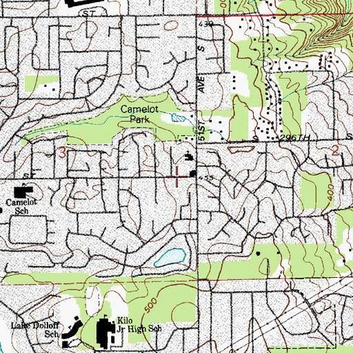 Topographic Map of King County Fire Protection District 39 South King Fire and Rescue Station 65, WA