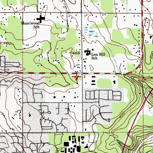 Topographic Map of King County Fire Protection District 44 Mountain View Fire and Rescue Station 91, WA
