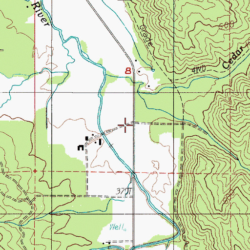 Topographic Map of Lewis County Fire District 13 Station 3, WA