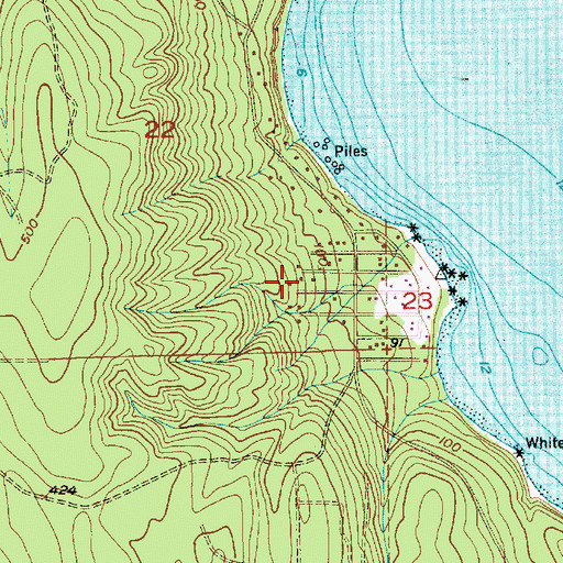 Topographic Map of Jefferson County Fire Protection District 3 Port Ludlow Fire and Rescue Station 32, WA
