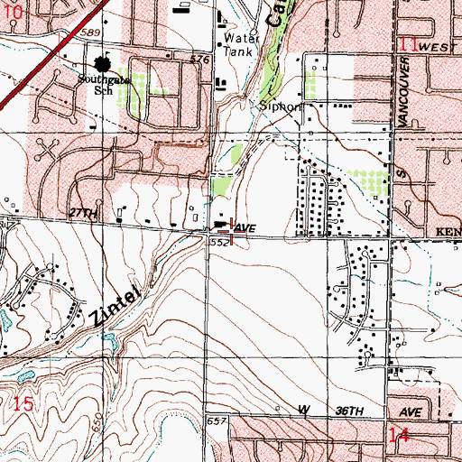Topographic Map of Kennewick Fire Department Station 4, WA