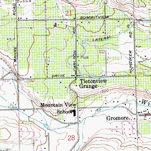 Topographic Map of West Valley Fire - Rescue Station 53, WA