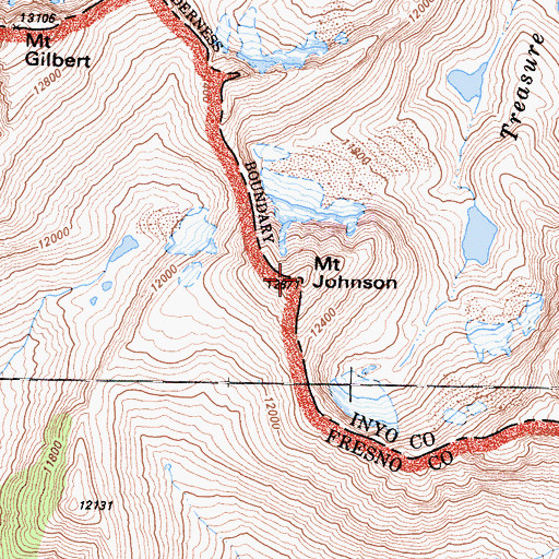 Topographic Map of Mount Johnson, CA