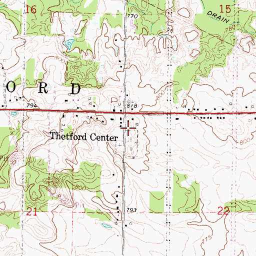 Topographic Map of Clio Area Fire Department Station 2, MI