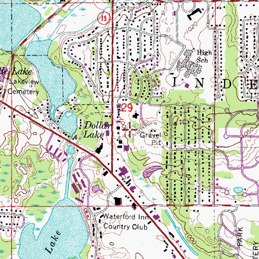 Topographic Map of Independence Fire Department Station 1 Headquarters, MI