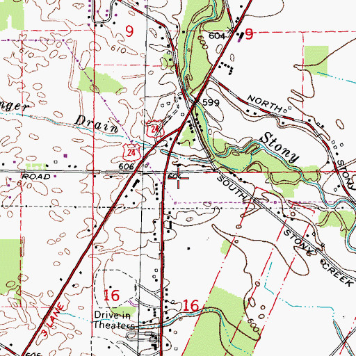 Topographic Map of Frenchtown Charter Township Fire Department Headquarters Station 1, MI
