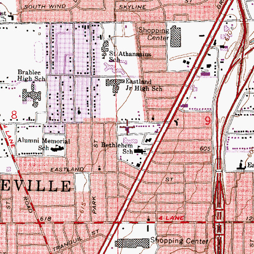 Topographic Map of Roseville Fire Department Station 1 Headquarters, MI