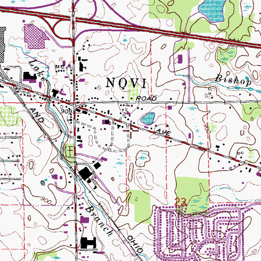 Topographic Map of Novi Fire Department Station 1 Headquarters, MI