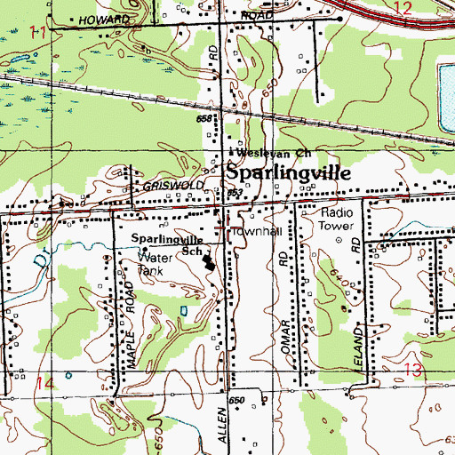 Topographic Map of Kimball Township Fire Department Station 1, MI