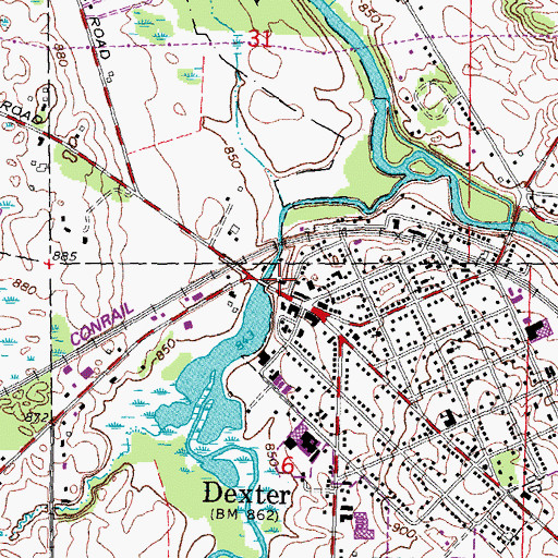 Topographic Map of Dexter Area Fire Department Station 1 Headquarters, MI