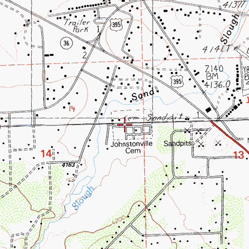 Topographic Map of Diamond Crest Cemetery, CA
