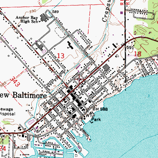 Topographic Map of New Baltimore Fire Department, MI