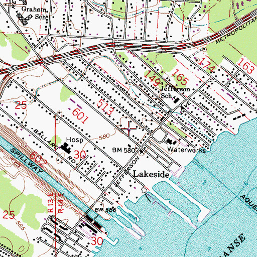 Topographic Map of Harrison Township Fire Department Station 2, MI