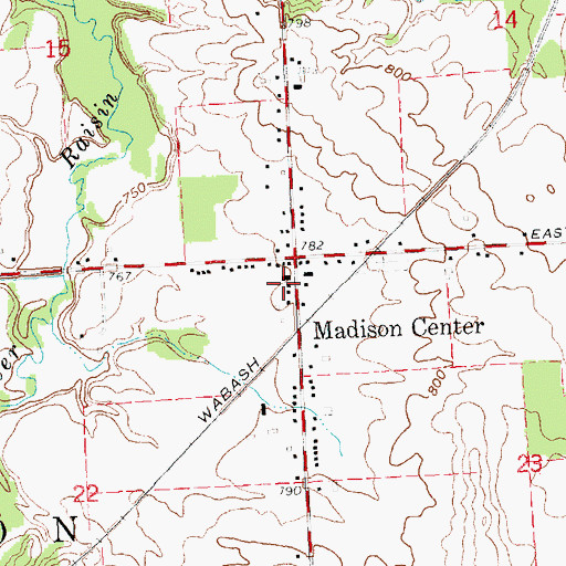 Topographic Map of Madison Township Fire Department, MI