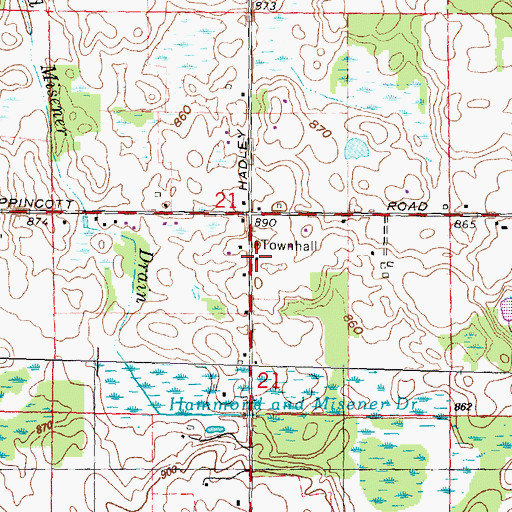Topographic Map of Elba Township Fire Department Station 1, MI