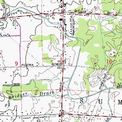 Topographic Map of Sumpter Township Fire Department Station 1 Headquarters, MI