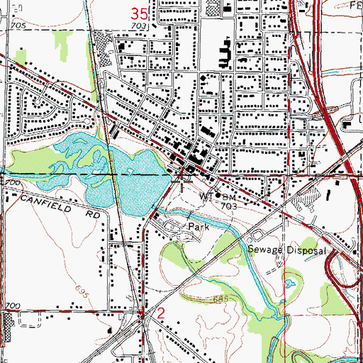Topographic Map of Milan Area Fire Department, MI
