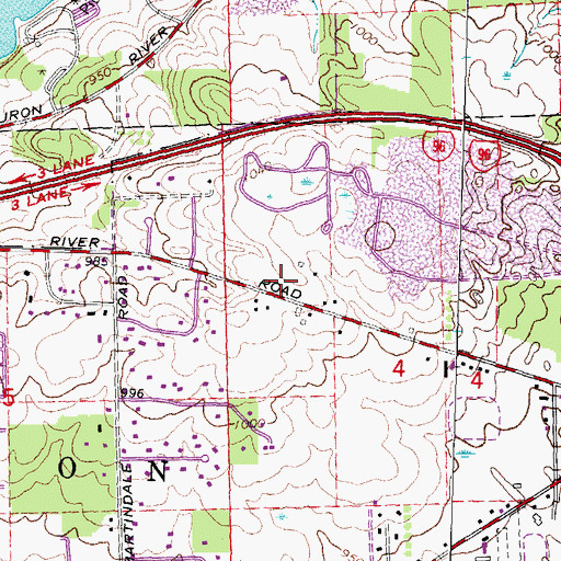 Topographic Map of Lyon Township Fire Department Station 1 Headquarters, MI