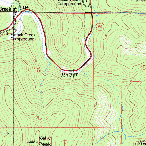 Topographic Map of Little Jones Creek, CA