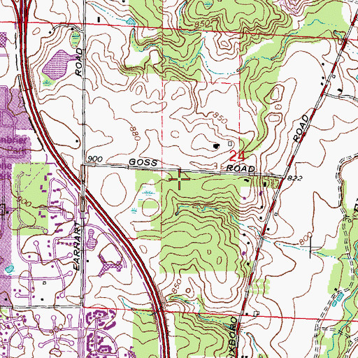 Topographic Map of Ann Arbor Township Fire Department Station 2, MI