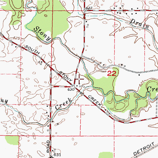 Topographic Map of Exeter Township Volunteer Fire Department, MI