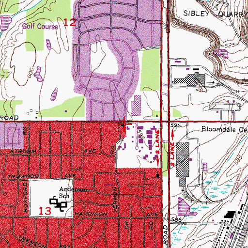 Topographic Map of Trenton Fire Department Station 2, MI