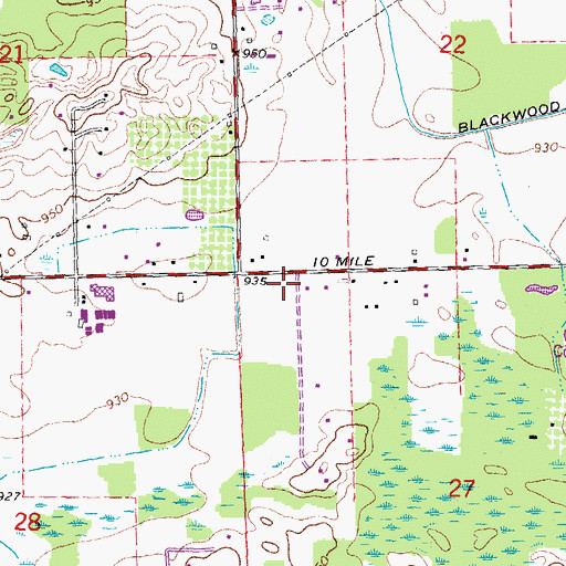 Topographic Map of Lyon Township Fire Department Station 2, MI