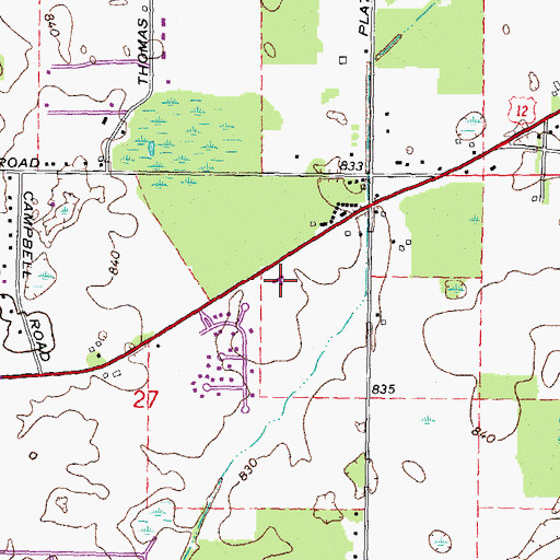 Topographic Map of Pittsfield Charter Township Fire Department Station 1 Headquarters, MI