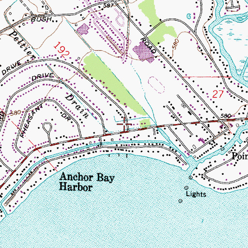 Topographic Map of Chesterfield Township Fire Department Station 2, MI