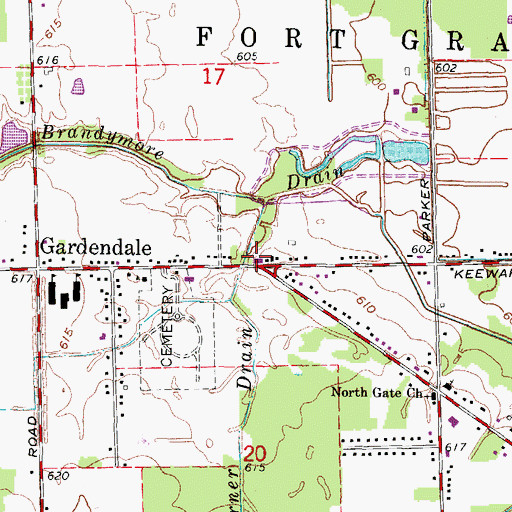 Topographic Map of Charter Township of Fort Gratiot Fire Department, MI
