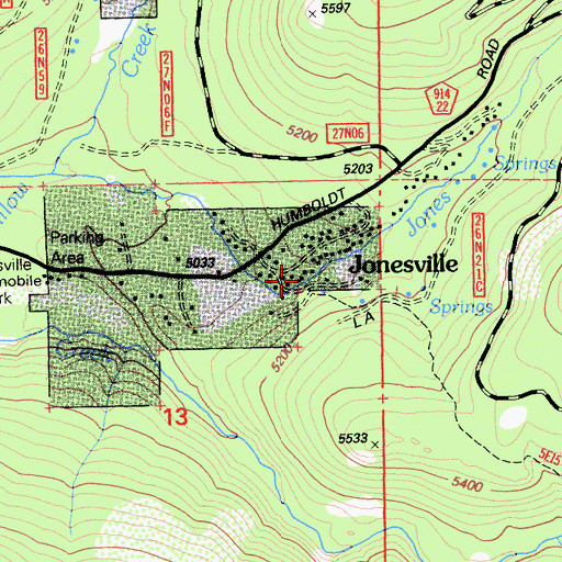 Topographic Map of Jones Creek, CA