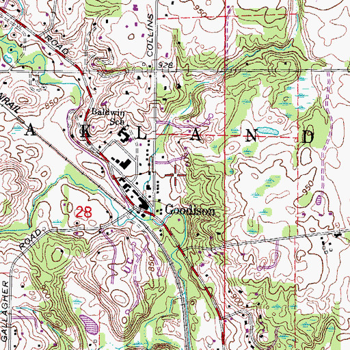 Topographic Map of Oakland Township Fire Department Station 1, MI