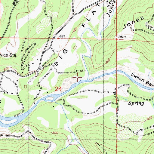 Topographic Map of Jones Creek, CA