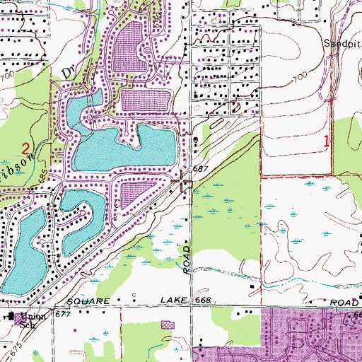 Topographic Map of Troy Fire Department Station 5, MI
