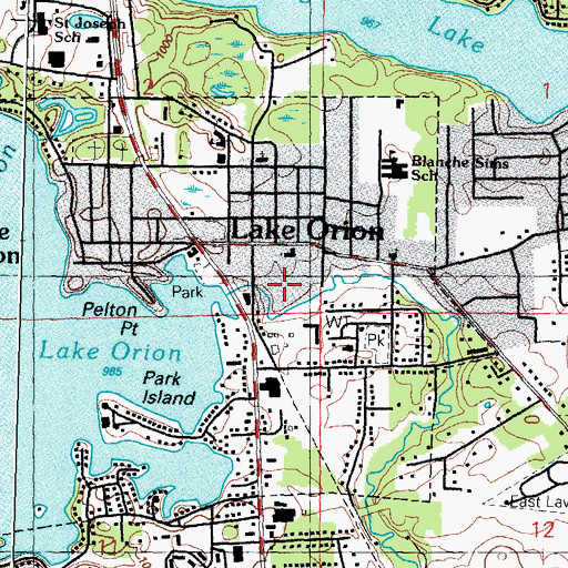 Topographic Map of Orion Township Fire Department Station 1, MI