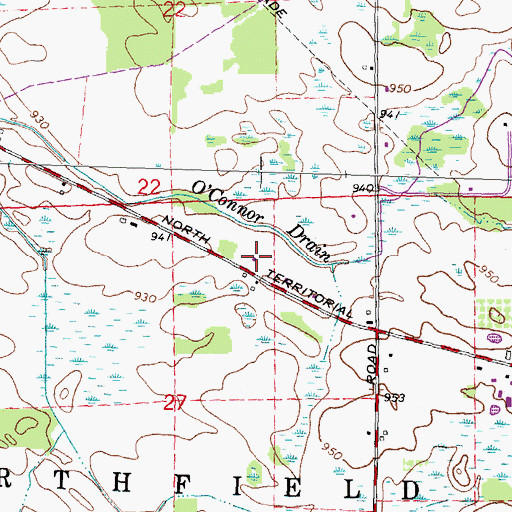 Topographic Map of Northfield Township Fire Department Station 2, MI