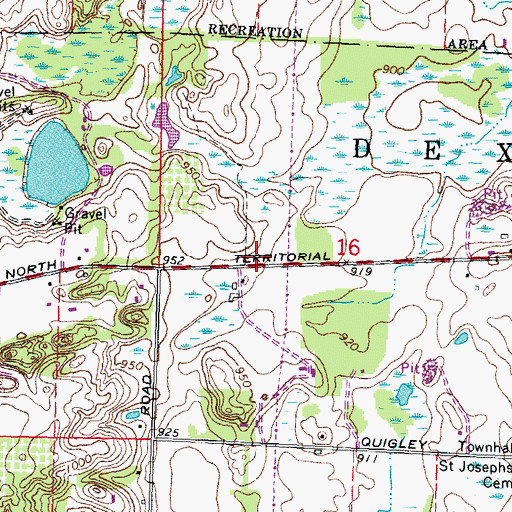 Topographic Map of Dexter Area Fire Department Station 2, MI