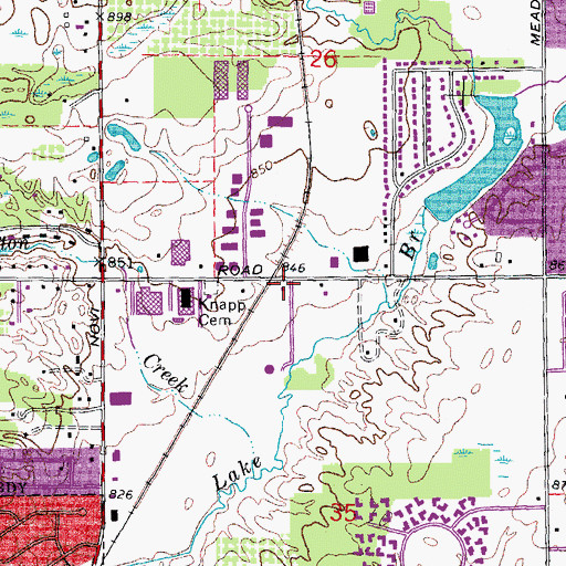 Topographic Map of Novi Fire Department Station 3, MI