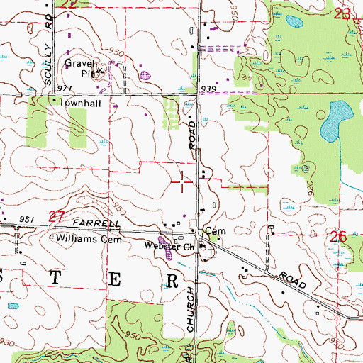 Topographic Map of Dexter Area Fire Department Station 3, MI