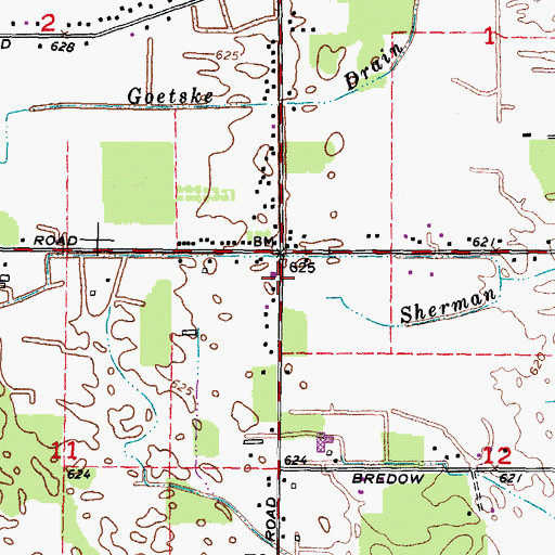 Topographic Map of Huron Township Fire Department Station 3, MI